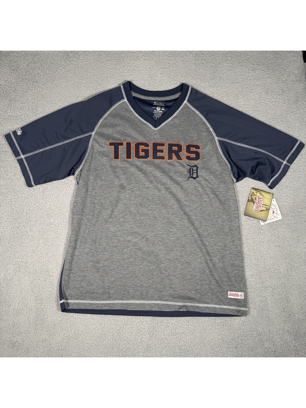 Detroit Tigers Stitches Embroidered Logo New Shirt Mens Size XL MLB NWT